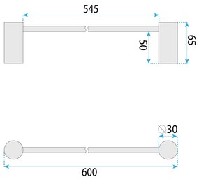 Rea Prism, kúpeľňový vešiak na uteráky 60cm, 9703, zlatá matná, REA-98034