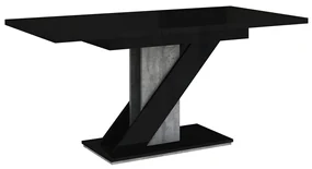 Moderný stôl Eksuper, Farby: biely lesk / čierny lesk