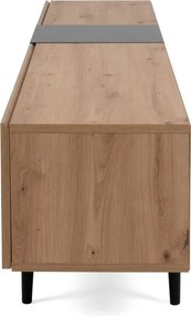 Široká TV skrinka Nola, dub artisan/čierna