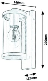 Rabalux - Vonkajšie nástenné svietidlo 1xE27/60W/230V IP44