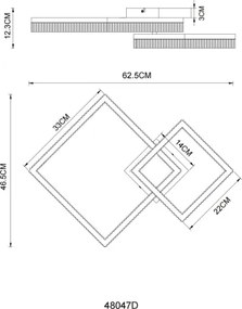 Globo 48047D - LED stropné svietidlo ZARA LED/24W/230V 3000K 46,5x62,5 cm