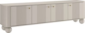 TV skrinka Vesper 4D 187 cm - kašmír / zlaté úchytky / guľové nohy