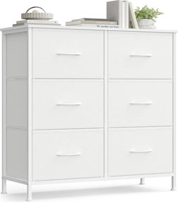 Komoda s látkovými zásuvkami Dopi 76,7 cm biela