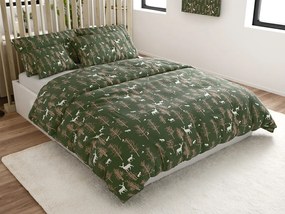 Obliečky z mikrovlákna OAK DEER tmavo zelené Rozmer obliečky: 2 ks 70 x 90 cm | 200 x 220 cm