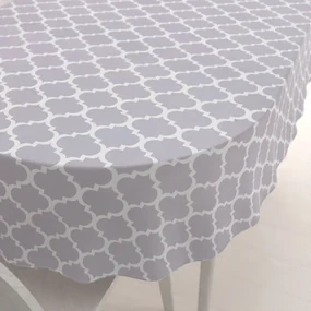 Biante Bavlnený oválny obrus Sandra SA-188 Sivé Maroko 140x180 cm