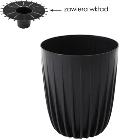 Kvetináč MIRA 145 mm ECO RECYCLED – čierny *9127*