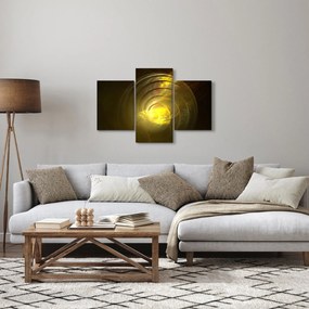 Obraz žltej abstraktnej špirály (90x60 cm)