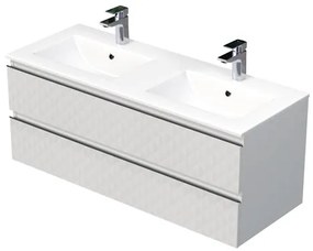 Kúpeľňová skrinka s umývadlom SAT Cube Way 120x47,5x46 cm biela mat CUBE3D1202ZBMOD