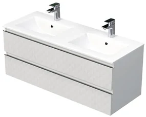 Kúpeľňová skrinka s umývadlom SAT Cube Way 120x47,5x46 cm biela mat CUBE3D1202ZBMOD