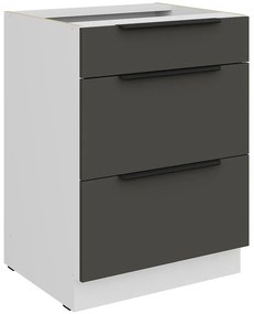 Kuchynská skrinka Aria-Gr/Wh Anti Fingerprint 60d 3s Bb