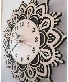 Drevené hodiny na stenu s kvetinovým dizajnom l SENTOP PR0375 MDF-playwood
