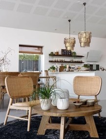 Prírodné drevené kreslo s výpletom Lounge - 60*62*78 cm