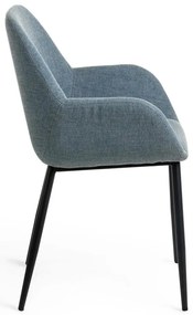 Modré čalúnené jedálenské kreslo Konna – Kave Home
