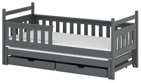 Detská posteľ 90 x 190 cm DORIA (s roštom a úl. priestorom) (grafit). Vlastná spoľahlivá doprava až k Vám domov. 1013074
