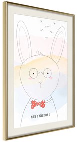 Artgeist Plagát - Greetings from Rabbit [Poster] Veľkosť: 30x45, Verzia: Zlatý rám s passe-partout
