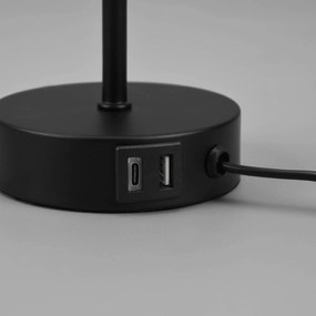 Stolová lampa Jaro s pripojením USB čierna/čierna