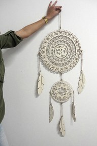 SENTOP | Drevený lapač snov OM Mandala - Boho dekorácia na stenu I SENTOP PR0001