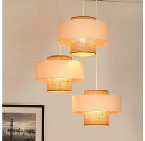 Brilagi - Luster na lanku DALLAS 3xE27/15W/230V hnedá/krémová/biela