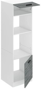 Vysoká kuchynská skrinka Belini Premium Full Version pre vstavanú rúru 60 cm šedý antracit Glamour Wood