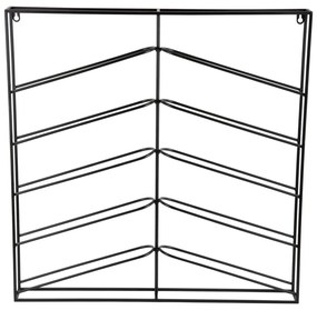 Čierny nástenný kovový regál na víno počet fliaš 10 67x66x7,5 cm Cuadro – PT LIVING