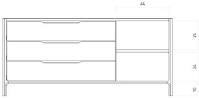 Nízka komoda z dubového dreva v prírodnej farbe 140x64 cm Twig – The Beds