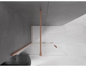Mexen Velar, posuvné dvere do otvoru typ Walk-In 75 cm, 8mm číre sklo, medená matná, 871-075-000-03-65