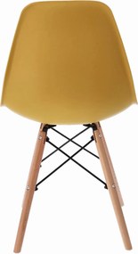 Dekorstudio Dizajnová jedálenská stolička v škandinávskom štýle - horčicová