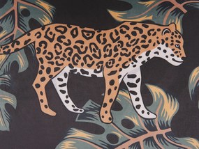 Sada 2 vankúšov s motívom leoparda 45 x 45 cm čierno zelená KUHI Beliani