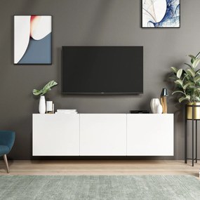 TV stolík White 150 cm biely