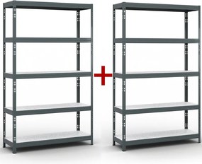 Policový regál 1+1 ZADARMO, 1966x1200x400 mm, nosnosť 280kg