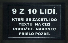 GDmats, Rohožka 9 z 10tich ľudí (prišlo neskoro) 40x60 cm - na von aj na doma, 40x60, šedá