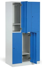Šatníková skrinka s úložnými boxmi, 6 boxov, 1850 x 900 x 500 mm, demont, zámok s čítačkou RFID kariet, béžové dvere