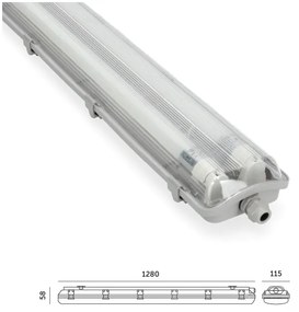 Brilagi -LED Tech. žiarivkové svietidlo OPTIMA T8 2xG13/18W/230V 6500K IP65 128 cm