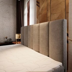 Čalúnená posteľ boxspring MERALIS 160x200 cm hnedá Matrac: Matrac Bonell pružinový