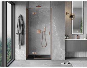 Mexen Mist-H, 1-krídlové sprchové dvere ľavé 120 cm, číre sklo, medený matný profil, 8A5-120-000-65-00-L