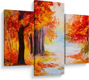 Obraz - Olejomaľba, farebná jeseň (90x60 cm)