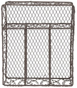 Hnedý antik drôtený zásobník na príbory - 31*25*7 cm