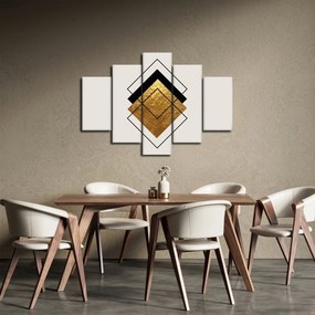 Obraz - Abstrakcia zlatá a biela N⁰1 (150x105 cm)