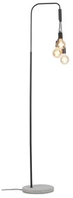 Čierno-sivá stojacia lampa s kovovým tienidlom (výška 190 cm) Oslo – it's about RoMi
