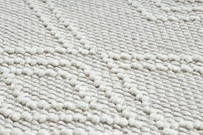 Koberec NANO EN14A Diamanty, slučkový, plocho tkaný, biely