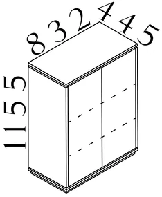 Stredná skriňa Creator 83,2 x 44,5 x 115,5 cm, antracit / biela