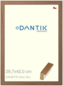DANTIK rám na obraz 29,7x42 | KASSETTE ořech (Plexi Čiré)