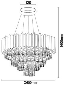 Brilagi - Závesný luster na lanku CARLOS 9xE14/40W/230V priemer 60 cm