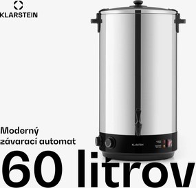 Klarstein KonfiStar 60, zavárací hrniec, dávkovač nápojov, 60 l, 2500 W, 110 °C, 120 min, nehrdzavejúca oceľ