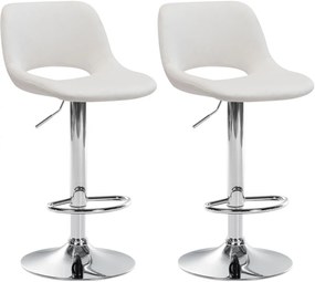 Design-Shop 2x Barová stolička Camden - zamat, chróm rám - Krémová