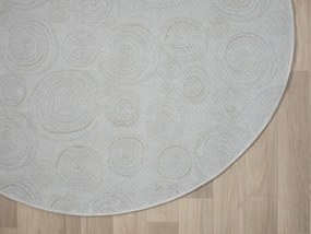 My Flair, Kusový koberec My Style CA60050 creme kruh, 120x120 (priemer) kruh, béžová, chodba / predsieň