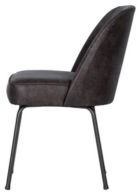 Čierne kožené jedálenské stoličky v súprave 2 ks Vogue – WOOOD