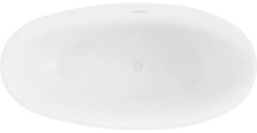Mexen Bilbao, voľne stojaca vaňa 180 x 90 cm, biela-čierna, biely prepad, 51311809075-20