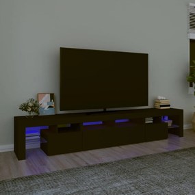 TV skrinka s LED svetlami čierna 230x36,5x40 cm