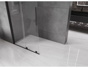 Mexen Velar, posuvné dvere do otvoru typ Walk-In 90 cm, 8mm číre sklo, čierna matná, 871-090-000-03-70